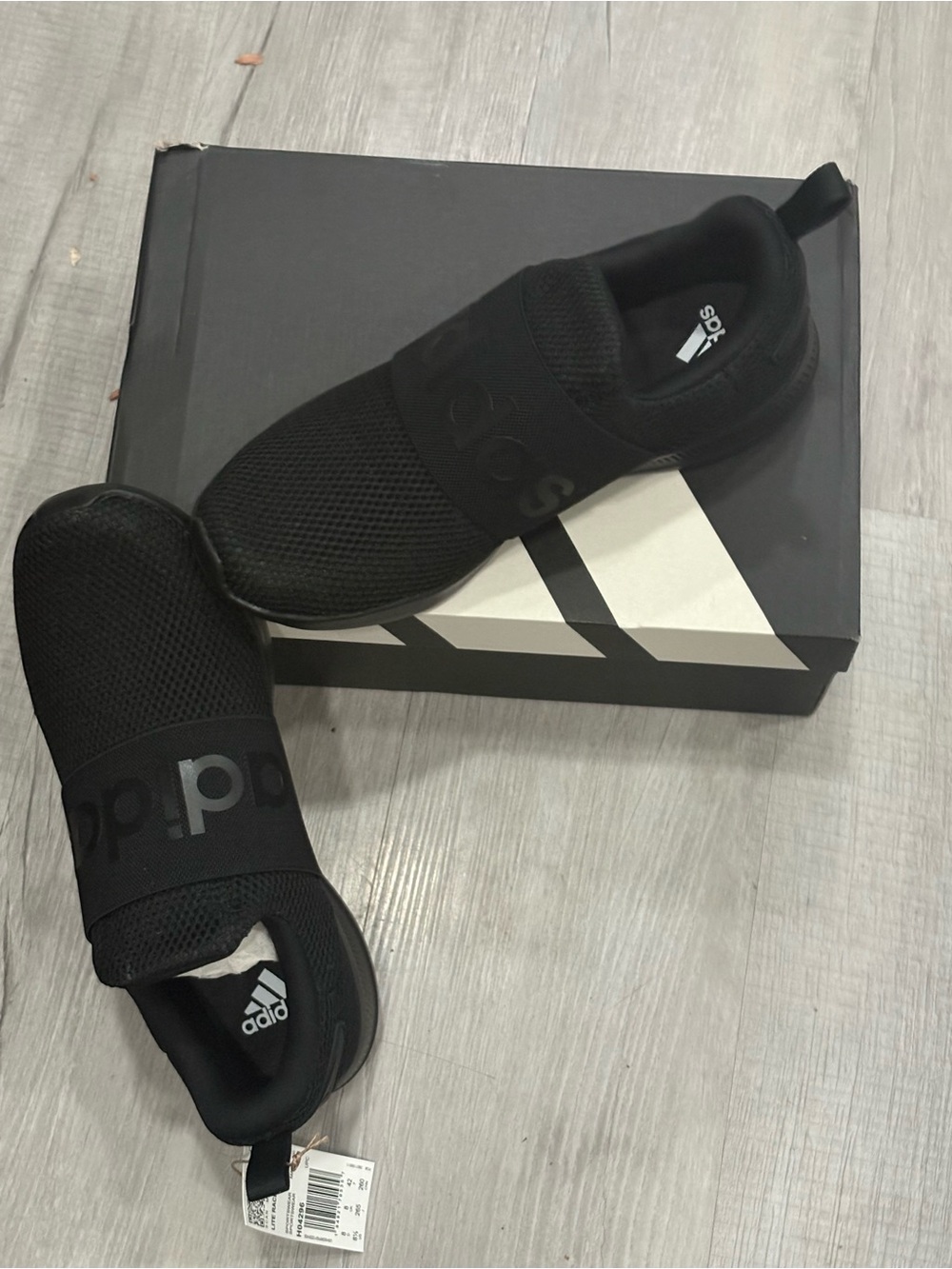 adidas Lite Racer Adapt 4.0 Triple Black Men's Slip-On size 8.5 BNWT AT-5/99